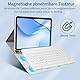 GKABXY Hülle mit Tastatur für iPad Air 11 Zoll 2025 2024 (M3/M2), iPad Air 5 4 2022/2020 10,9 Zoll, Soft TPU Rückschale mit Stifthalte, magnetisch Abnehmbare Folio Tastatur hülle, Grau