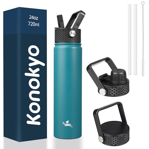 Image of Konokyo 24 oz Insulated Stainless Steel Water Bottle with Straw Lid