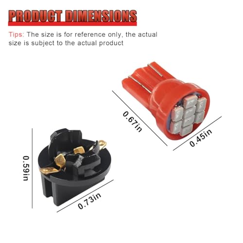 20 Bombillas LED T10 para Tablero de Auto Rojo miniatura 2