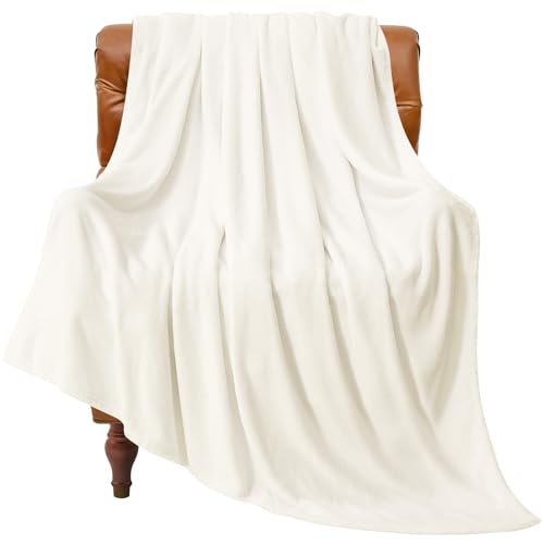 Image of BEDELITE Fleece Blanket Cream Throw Blankets for Couch & Bed, Luxury Plush Cozy Fuzzy Blanket 50 inch x 60 inch, Super Soft Warm Lightweight Throw Blanket for Travel Camping