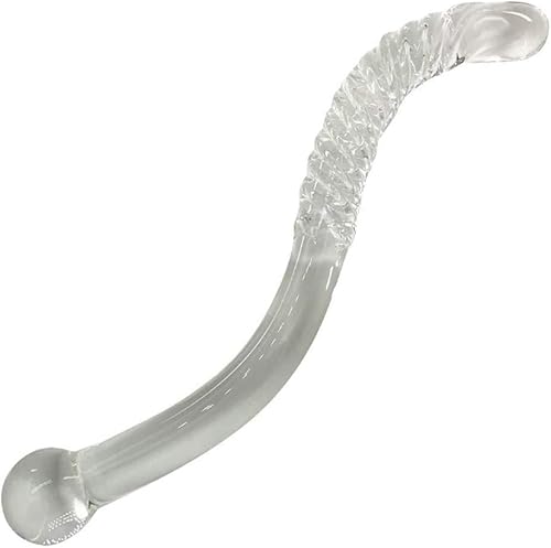 -Longitud Transparente Rod de Cristal en Forma de S Manual de Operación Vibranting Plug Mucle Estimulación Juguete Camiseta Sunglasses Wallet Juguẹtë Sẹxu/Transparente/26Cm