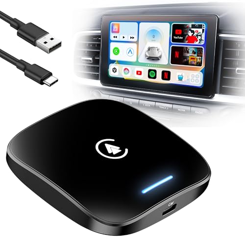 Wireless CarPlay Adapter, CarPlay Wireless Adapter for Car with/TF&SIM Card/Tiktok/YouTube, CarPlay Ai Box Perfect for/Android CarPlay for Factory Wired CarPlay Cars from 2016