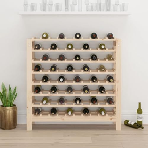Soporte para botellas de madera sólida 80 botellas miniatura 3