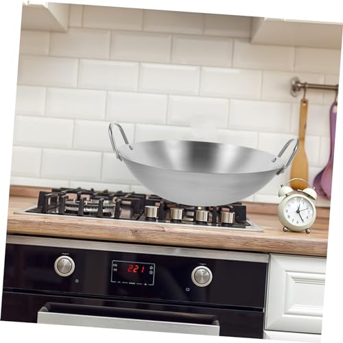Wok con asas dobles compatible con inducción y estufas de gas miniatura 6