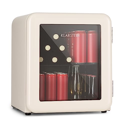 Klarstein Mini Kühlschrank mit Glastür, 48L Mini-Kühlschrank für Zimmer und Büro,...
