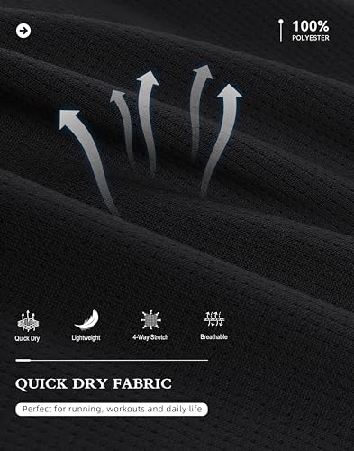 G Gradual Men's Running Shirts Long Sleeve Athletic Shirt Lightweight Quick Dry Quarter Zip Pullover for Men Workout Gym Golf(Black,M) image 6