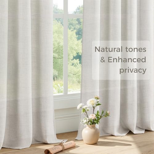Cortinas para dormitorio y cocina semitransparentes en pack de 2 paneles 7