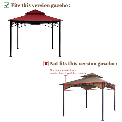 SCOCANOPY Replacement roof Compatible with Target Madaga Gazebo Model L-GZ136PST,(Burgundy) by SCOCANOPY - Image 5