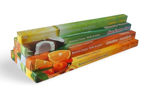 Luxflair Coffret d’encens fruités – 7 parfums, 14 Paquets de 8 bâtonnets, durée de Combustion d’Environ 30 Minutes, idéal pour la Relaxation