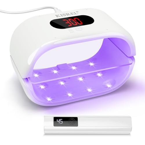 KISREL UV Light for Resin Large Double-Sided Light with UV Flashlight 2-in-1 Detachable Resin Curing Machine 3-Speed Digital Display 36w Fast Curing Lamp for Crafts Jewellery Making