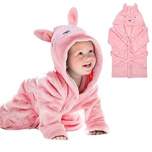 URAQT Kapuzenhandtuch Baby, Baby Kleinkinder Kids Bademantel mit Kapuze, Kapuzenbademantel Niedlichen, Einheitsgröße, Rosa