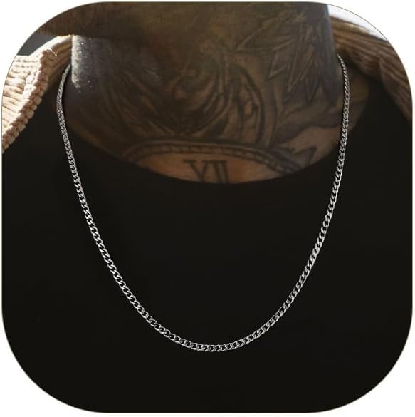 Cadenas de eslabones cubanos para hombre de acero inoxidable, collar de Hip Hop Miami de uso diario | Collar plateado/chapado en oro/negro de 3/6/9/12 mm con caja de regalo, sin deslustre, resistente al sudor e impermeable, cadenas para hombres hipoalergénicas