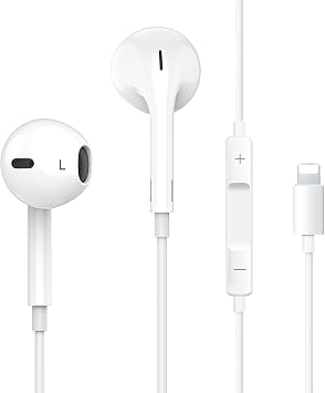 Everdigi Wired Headphones Earbuds with Lightning Connector Built-in Microphone & Volume Control Noise Canceling Isolating Headphones for iPhone 14/13/12/11/SE/X/XR/XS/8/7-1Pack