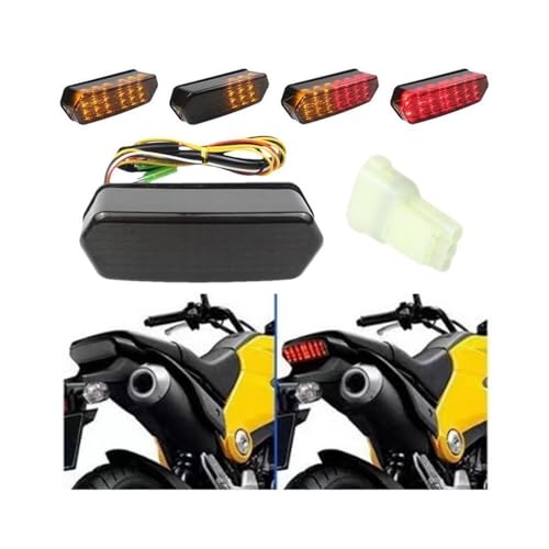 Feux arriere moto LED avec clignotants et feu stop universel - 3