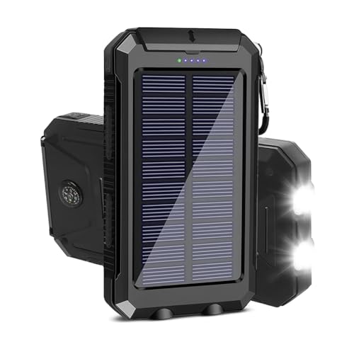 Banco de Energia Solar Portátil 10000mAh com Lanterna LED