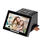 Magnasonic All-in-One 25MP Film Scanner with Large 5" Display & HDMI, Converts 35mm/126/110/Super 8 Film & 135/126/110 Slides into Digital Photos, Built-in Memory