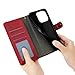 Jiajihua Cover Compatible with Huawei Y5 2018 / Y5 Prime 2018,Compatible with Honor 7S / 7A (Russia) Lanyard Magnetic Clasp Flip Kickstand Wallet Zipper Card Slot Phone Case Red