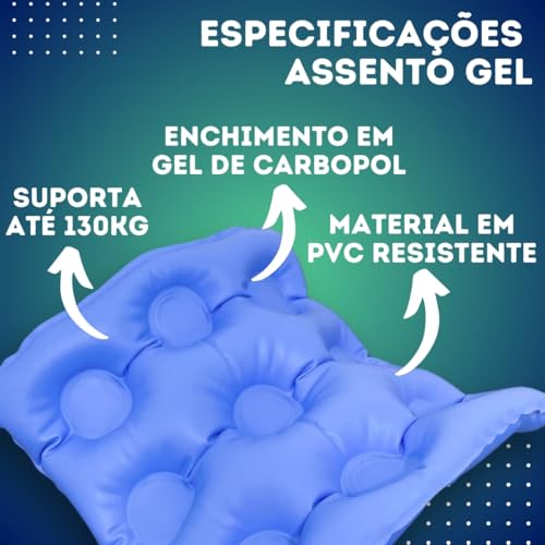 Almofada Assento Inflável Tratamento Coccíx Entrada Enchimento Gel Orifício Quadrada Escaras Hemorro