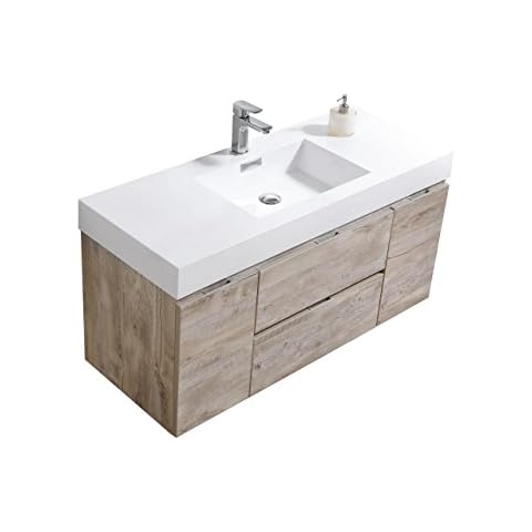 Kube BSL48-NW Bliss 48" Nature Wood Wall Mount Modern Bathroom Vanity Cover