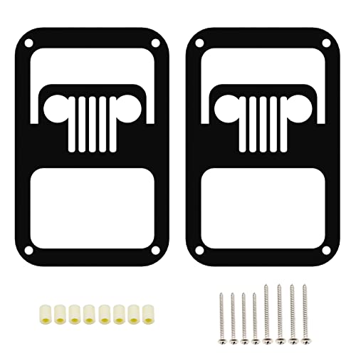 Datou Boss Tail Light Covers Taillight Guard Compatible With Jeep Wrangler Jk 2007-2017 - Pair, Black, Contains Screw Fittings #TOP7