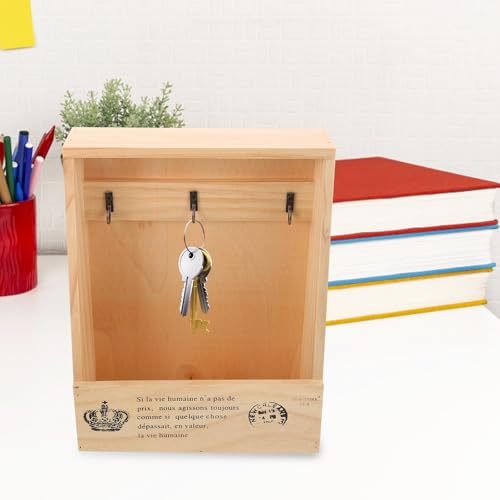 Caja para llaves de madera de pared que soluciona la pérdida de llaveros en el hogar 8