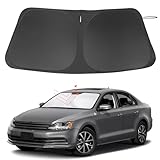 Windshield Sun Shade Custom Fit for 2011-2018 Volkswagen VW Jetta Accessories Foldable Sunshade Sun Blocker Protect Car from Sun Rays & Heat Damage Keep Car Cooler