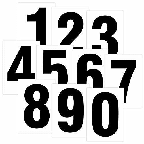 Zahl 1 schwarz auf weiß 12 cm hoch wetterfest als Aufkleber Regalbeschriftung Klebebuchstaben 80 x 120 mm