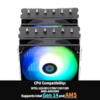 Thermalright Peerless Assassin 120 SE ARGB CPU-Luftkühler, 6 Heatpipes CPU-Kühler, Dual 120mm TL-C12C-S PWM Lüfter, Aluminium Kühlkörperabdeckung, für AM4/AM5/Intel LGA1851/1700/1150/1151/1200 – Ansicht 4
