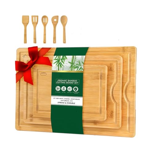 Planche à découper en bois pour légumes viande avec spatule - 2