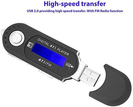 Socobeta MP3 Music Player Portable Music MP3 USB Player With LCD Screen Support 32GB Micro SD/Memory card FM Radio Voice Recorder TF Card(Black)