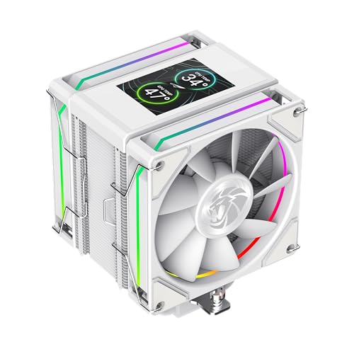 GameMax SIGMA 620 Refroidisseur de CPU Double Tour, 2×120 mm Ventilateurs PWM, 6 Heatpipes, jusqu'à 245 W TDP, Écran LCD de 2,8 pouces, Éclairage ARGB RGB, Refroidisseur de CPU Haute Performance