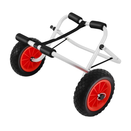 KAPIPALA Transportwagen klappbar Alu Kanuwagen bis 80 kg für Boote, Kanus und Kajaks, mit 3 m Riemen, Transporter für SUP Board robust PU Räder Surfbrett Zubehör
