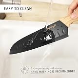 hecef 3-częściowy zestaw noży kuchennych ze stali nierdzewnej, miękka rękojeść Soft-Touch – nóż Santoku, uniwersalny i do obierania, profesjonalne, bardzo ostre, łatwe do czyszczenia