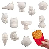 DIY Jumbo Blank Slow-Rising Squishies - 12 Different 4-6' Designs - White Kawaii Sqwishy Toys for...