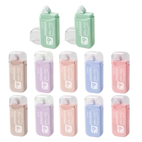 Glue Tape Roller – 12PCS Double Sided Glue Runner | Adhesive Tape Runner for Kids, Adults, Scrapbook, Photo, Journal, School, Art Projects, Gift Wrapping, Craft Supplies