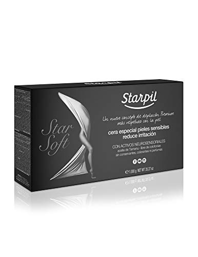 Starpil Wax - StarSoft Wax Clear and Unscented Hard Wax, 1000g/35oz - For Hypersensitive, Reactive and Delicate Skin, Painless Hair Removal on Face, Lower Body/Bikini Brazilian and Sensitive Skin Area