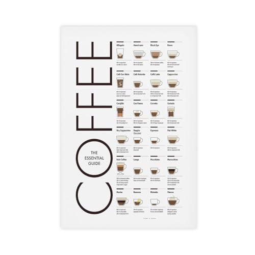 BMtyDG The Essential Guide to Coffee Canvas Poster Wall Art Prints Room Aesthetic Murals Bedroom And Living Decorations Unframe 20x30inch