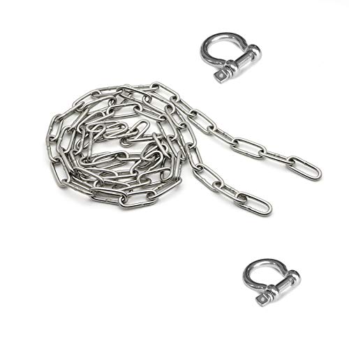 SOFIALXC 304 Stainless Steel Safety Chain Foot Chain,with Quick Link,Loop Chains 5M Long Boat Docking & Anchoring Products