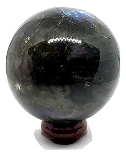 Eclectic Shop UK Pierre Précieuse Labradorite Labradorescence Shamans Cristal Balle & Plate-Forme - Divination Sphère Cristal Balle Méta Physique 69mm 485gm Pierre Précieuse Sphère Reiki Chargé (lcb2)
