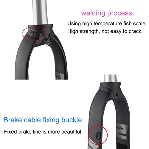 Na [Us Spot] 1-1/8" Full Aluminum Alloy 26/27.5/29" Rigid Disc Brake Mtb Fork, 28.6Mm Threadless Taper Tube Ultra Light Mtb Fork (X6-Black/White) #TOP2