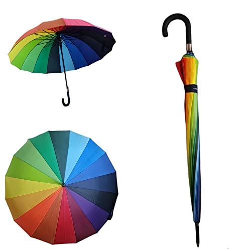 Paraguas Semiautomático Arco Iris Super Resistente Antiviento/Paraguas de moda mujeres y hombres Cover