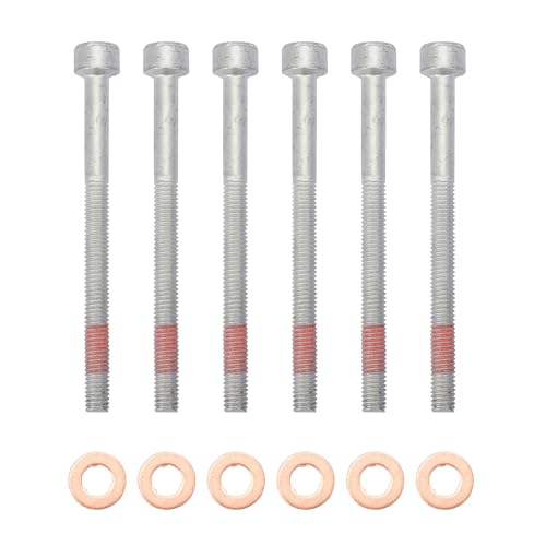 Konuooer 6 x inyectores de combustible arandela de sellado de cobre + 6 x soporte de inyector 6110170060 para W203 W204 W169 W164 W212 W211 Sprinter W906 Vito Viano A0009902907 inyectores de cobre