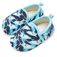 Scurtain Unisex Little Kids Slippers Toddler Slippers Girls House Shoes Blue/Shark Size 6.5-7.5
