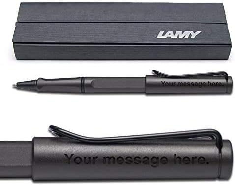 Lamy Safari Matte Black/Charcoal Rollerball Pen - Free Engraving + Gift Box