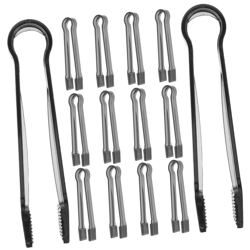 KICHOUSE 15pcs Clear Buffet Tongs For Ice Snacks And Pastries Reusable Multi-functional Serving Tools Salad Serving Tongs For Home And Events