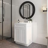 APRILSOUL Bathroom Vanity, 27 Inch Freestanding Single Bathroom Vanities, Wood Modern UV Painting Surface Sink Base Cabinet with Soft Closing Design Double Door