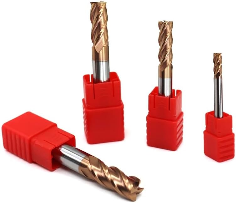 1/5pcs HRC60 1mm 2mm 3mm 4mm 5mm 6mm 8mm 10mm 12mm Solid Carbide Endmills 4 Flute Milling Slotting Profiling Face Mill Cutter For Metal ( Cutting Edge Length : 5pcs , Dimensions : 1.0x4Dx50L )