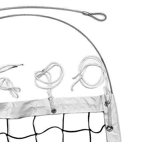 Hit Run Steal Replacement Volleyball Net - Official Tournament Net. Comes Knotted Net 32\' x 39 Inches, 2 Fiberglass End Rods, Heavy Duty Metal Tension Cables and 5 Rope Tie Downs On Each Side.