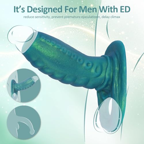 Image of Penis Sleeve Male Sex Toys with Cock Ring, 4.3IN Ultra-Soft Reusable Penis Extender, Elastic Silicone Penis Ring to Enlarge Prolong for Men & Couples
