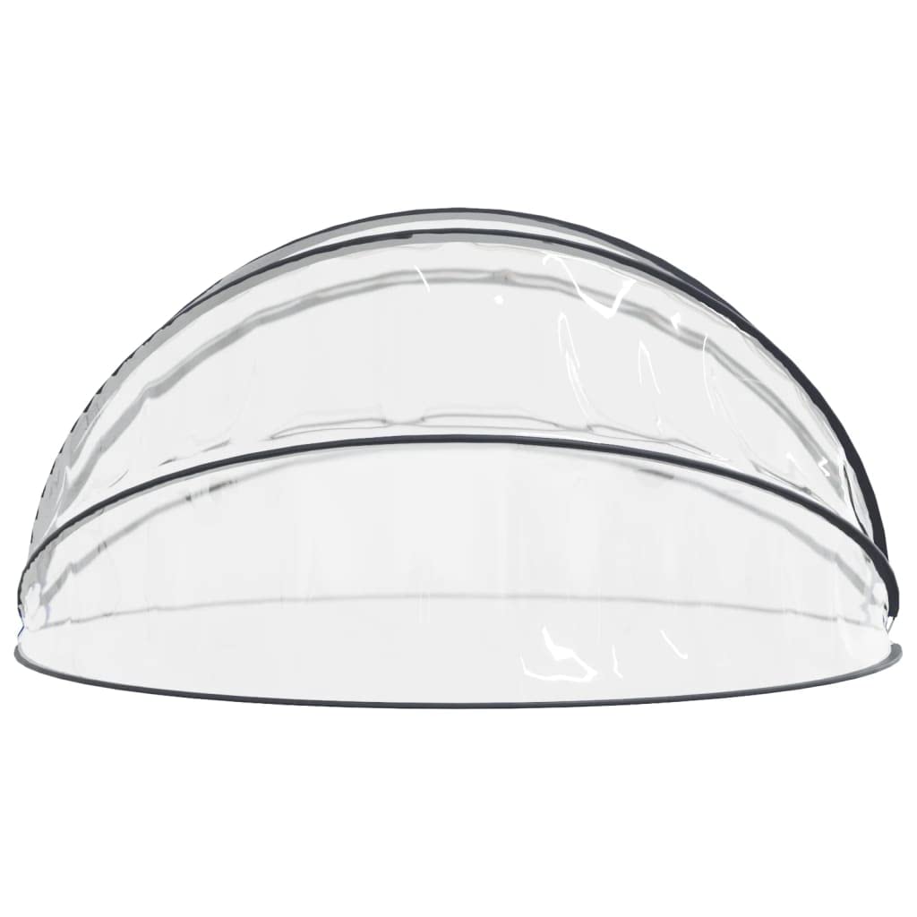 Copertura a cupola per piscina, 440 x 220 cm, trasparente, in PVC, con protezione UPF 30, struttura in fibra di vetro e meccanismo pieghevole per piscine da incasso e fuori terra